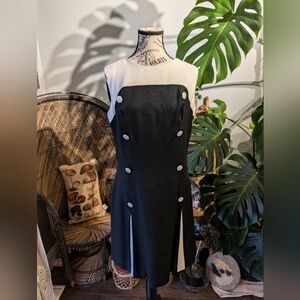 Vintage 1960s Mod Nancy G Black and White Dress Size Medium